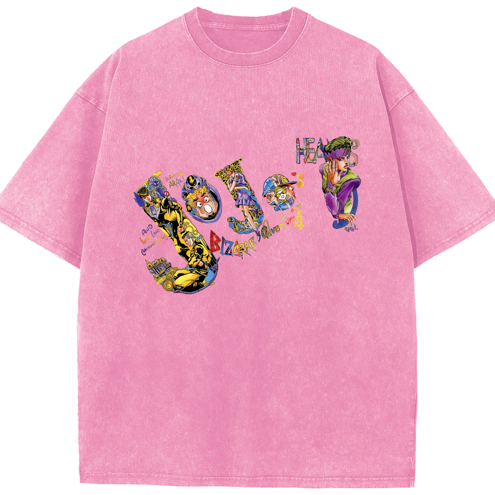 （画像用） ジョジョの奇妙な冒険 JoJo's Bizarre Adventure 綿100% ヴィンテージ風 半袖Tシャツ（フロントプリント）